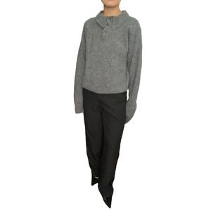 Giorgio Armani Le Collezeoni Vintage Wool Blend Collared Gray Sweater Size L